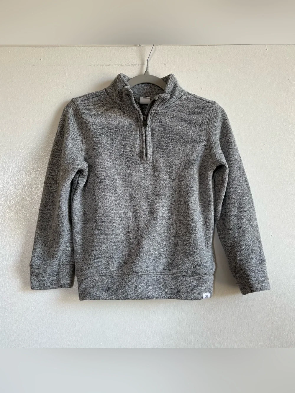 GAP Toddler Gray Fleece 1/4 Zip Mock Neck Long Sleeve Pullover 5 Years